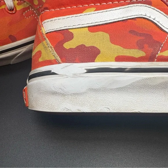Vans Orange and yellow camouflage high-top sneakers, Men’s Size 7.5, Women’s 9 - Picture 7 of 12